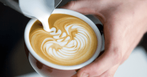 latte art being poured