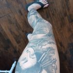 japanese inspired leg tattoo