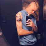 storm trooper shoulder tattoo in different lighting