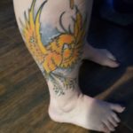 phoenix leg tattoo