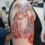 shoulder tattoo of an elephant