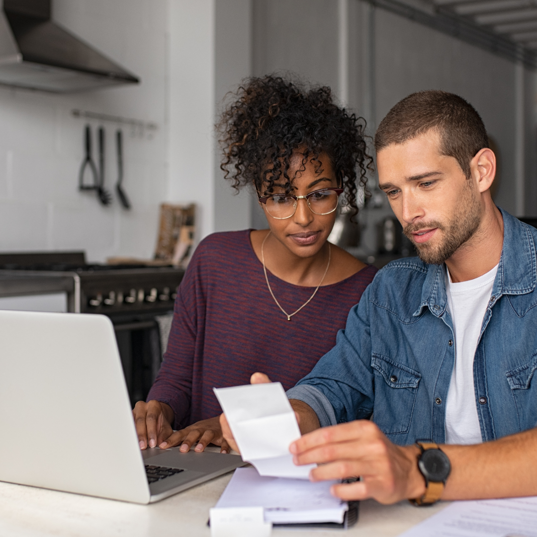 couple examining their finances